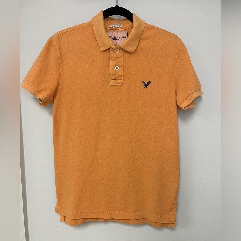 American Eagle: Men’s Orange Athletic Fit Polo, Size S